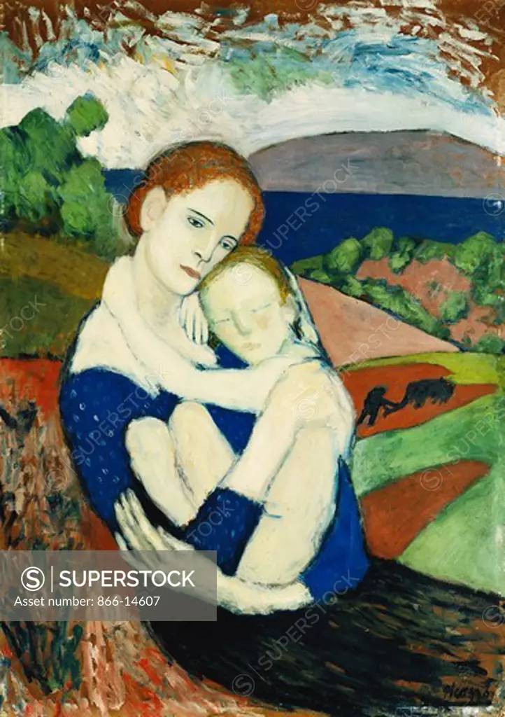 Motherhood; La Maternite. Pablo Picasso (1881-1973). Oil on board. Painted in 1901. 100 x 73cm.