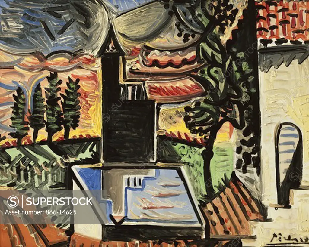 Sunset; Coucher de Soleil. Pablo Picasso (1881-1973). Oil on canvas. Painted on 25 September 1956. 51 x 61.5cm.