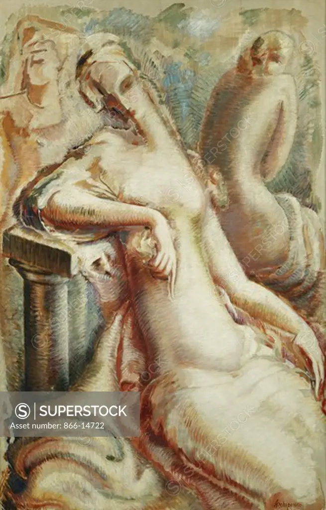 After a Bath; Apres le Bain. Alexander Archipenko (1887-1964). Oil on canvas. Painted in 1925. 101.5 x 66cm.