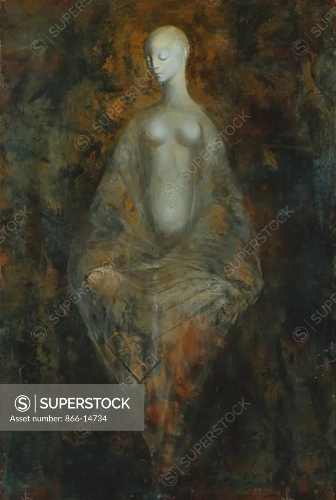 Draped Woman; Femme Drapee. Leonor Fini (1908-1996). Oil on canvas. 73 x 50cm.