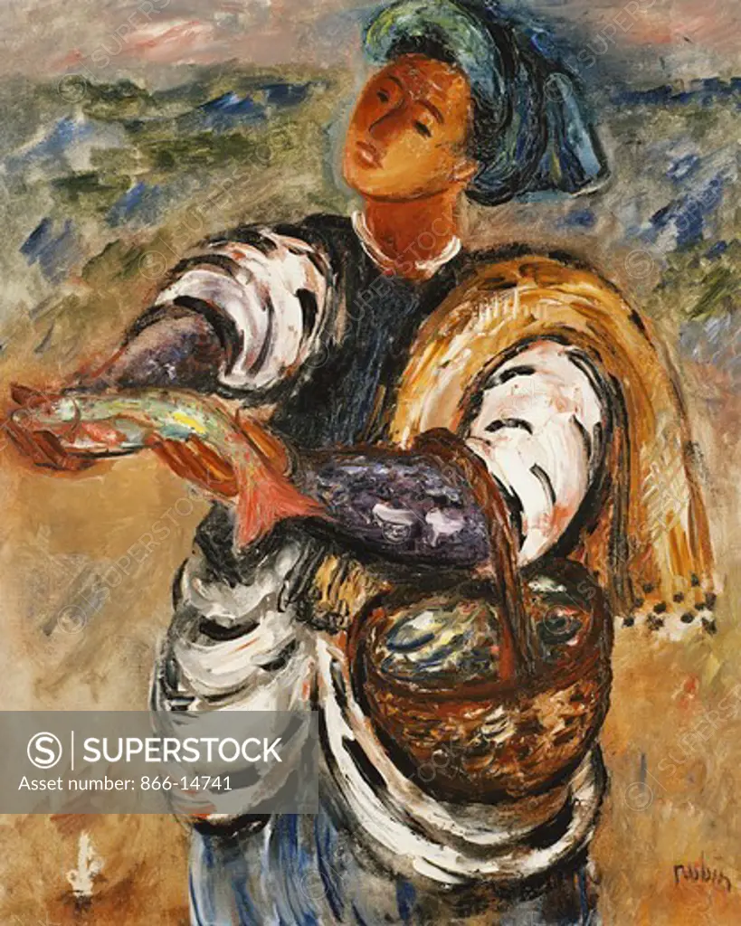 The Fisherman. Reuven Rubin (1893-1974). Oil on canvas. 66 x 51cm.