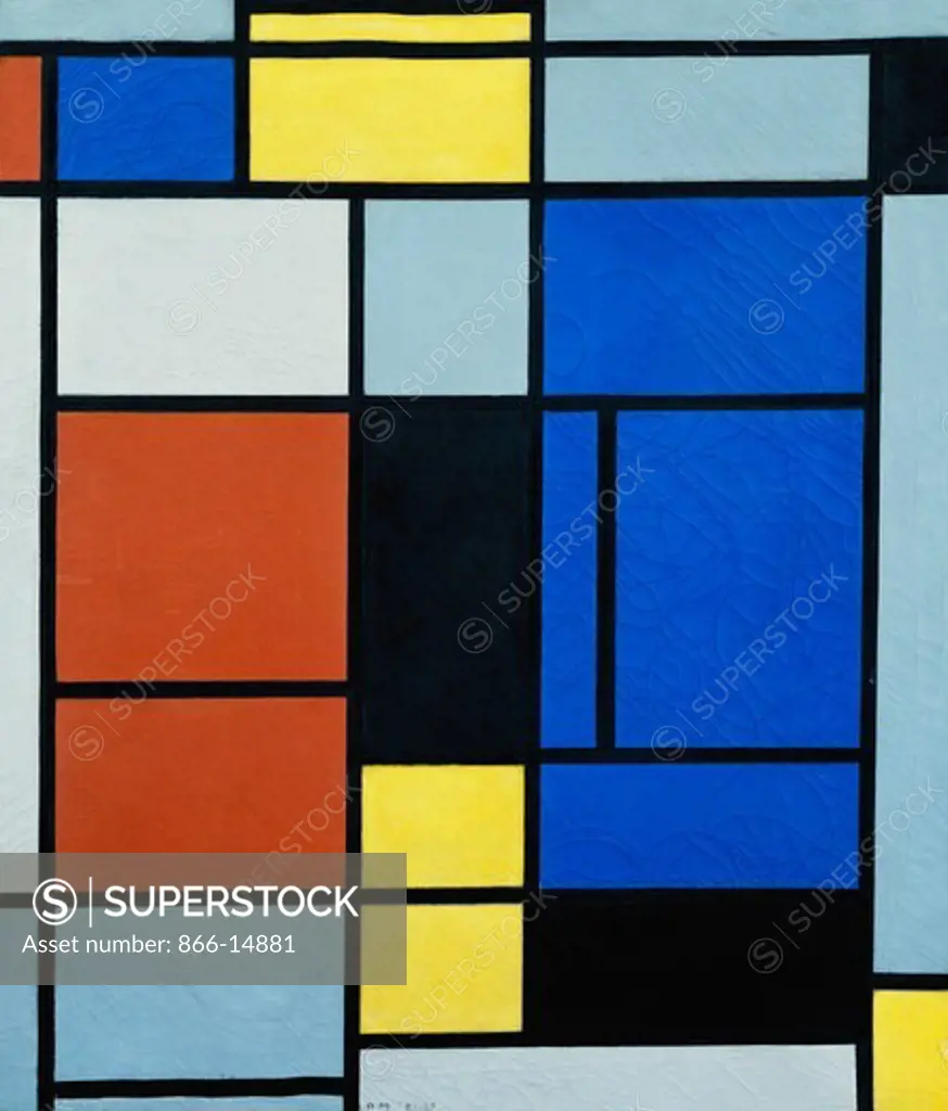 Tableau No.1. Piet Mondrian (1872-1944). Oil on canvas. Painted in 1921 and completed in 1925. Oil on canvas. 75.3 x 65cm