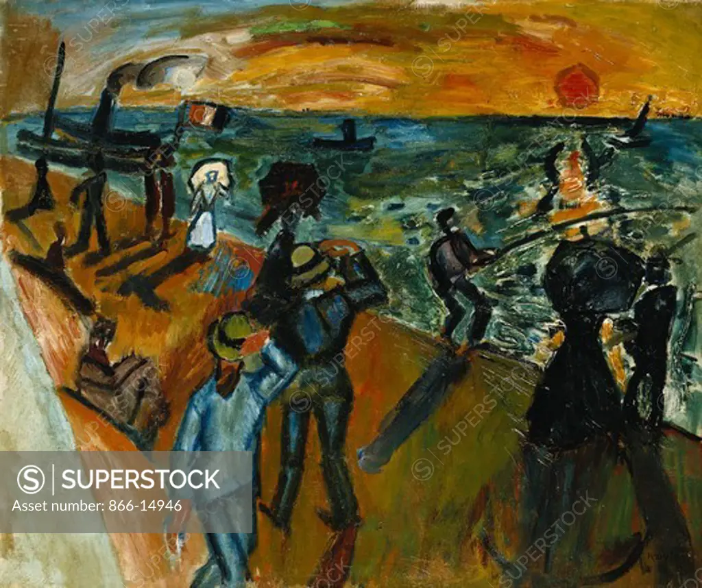 Gust of Wind (Anglers with their lines); Coup de Vent (Pecheurs a la Ligne). Raoul Dufy (1877-1953). Oil on canvas. Painted in 1907. 54 x 65cm.