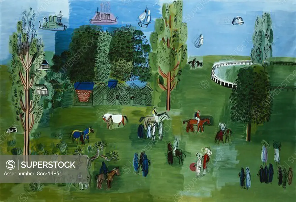Le Paddock. Raoul Dufy (1877-1953). Oil on canvas. Dated circa 1926. 81 x 125cm