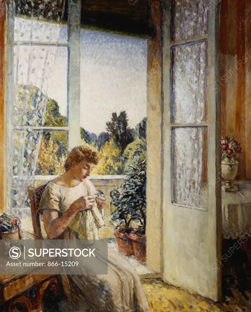 The Girl by the Window. Harry Morley (1881-1943). Oil on canvas. Painted in 1940. 91.5 x 76cm