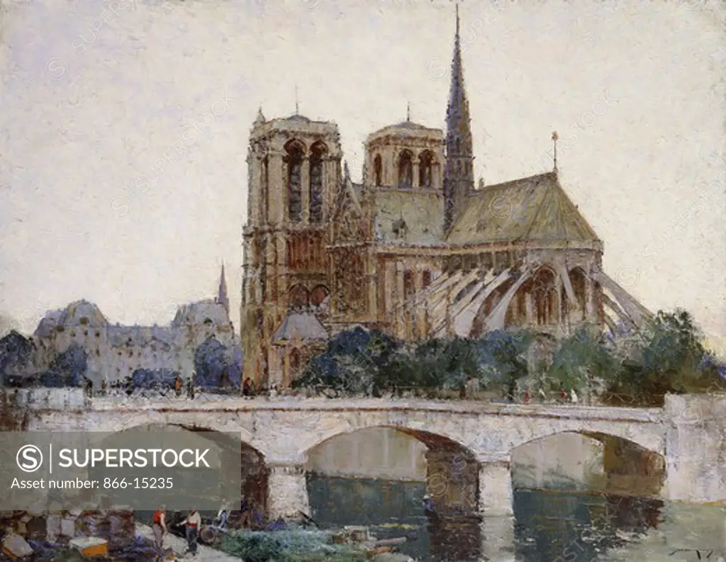 Notre Dame, Paris. William Lee Hankey (1869-1952). Oil on canvas. 28 x 36in
