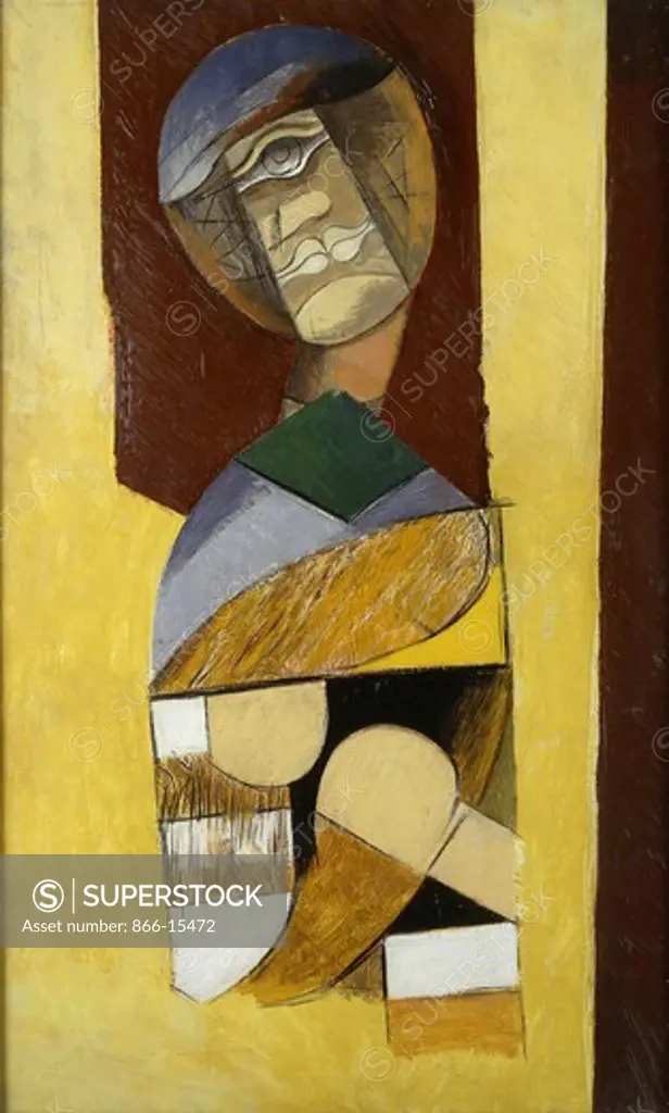 L'Homme Surrealist. Percy Wyndham Lewis (1884-1957). Oil on panel, one of four panels. Painted in 1929. 30 x 19in