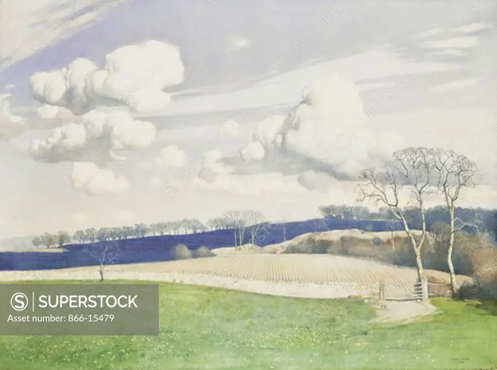 March Clouds. Harry Bush (1883-1957). Tempera on canvas. 29 x 39 1/2in