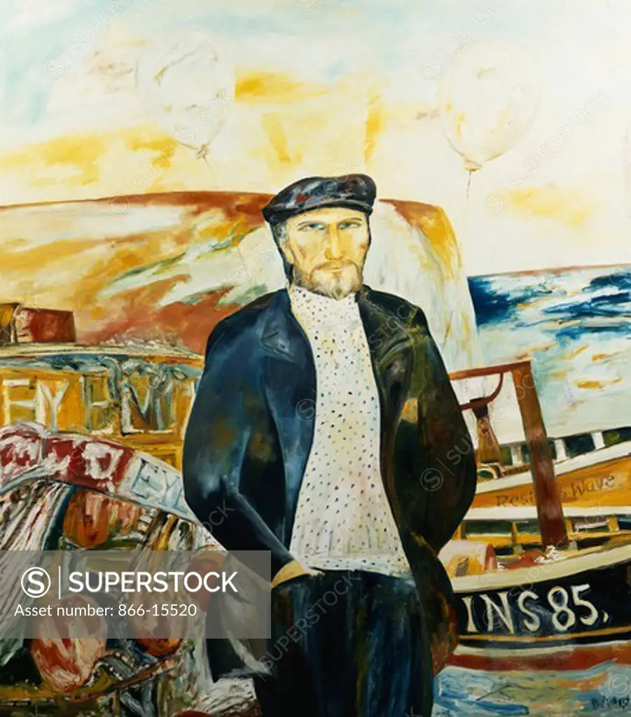 Self-Portrait. John Bellany (b.1942). Oil on canvas. Painted at Lochinver in September 1985. 167.5 x 147cm.