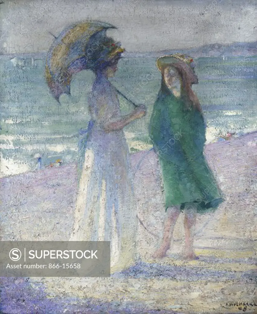 On the Beach, Devon. Alfred Wolmark (1877-1961). Oil on canvas. Dated 1908. 30 x 25in