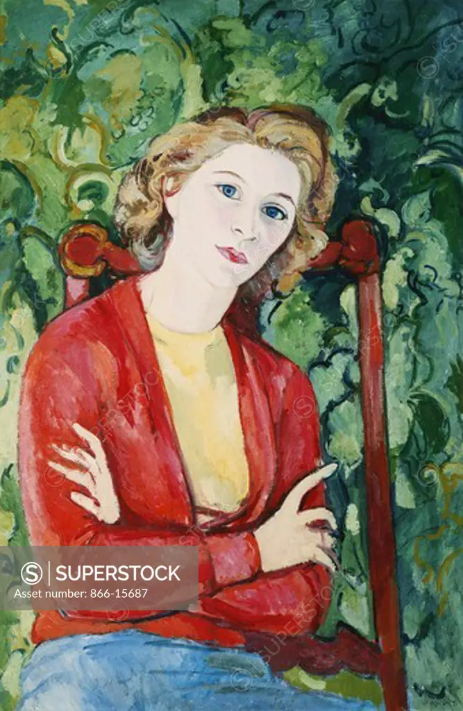 Portrait of Bridget Bourne. Edward Wolfe (1897-1982). Oil on canvas laid on panel. 36 x 24in