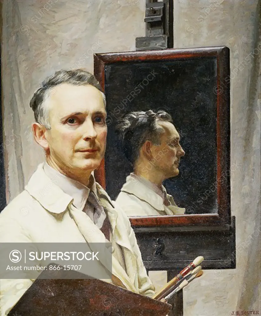 The Artist at his Easel. John Balloch Souter (1890-1971). Oil on board. 30 1/4 x 25 1/4in