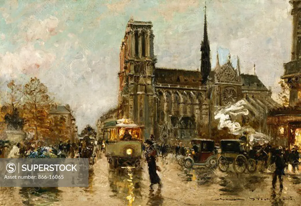 Notre Dame, Paris. Georges Stein (1870-1955). Oil on canvas. 38.1 x 54.6cm.