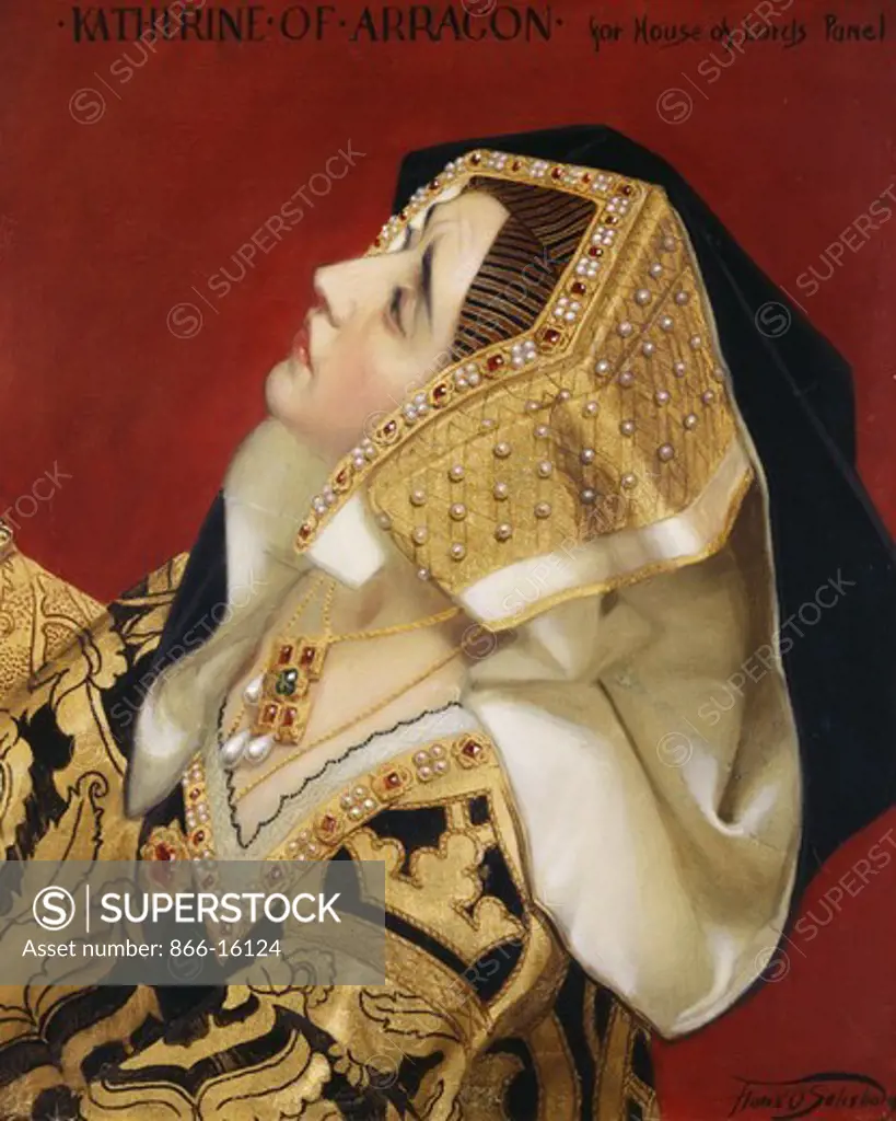 Katherine of Aragon. Frank O. Salisbury (1874-1962). Oil on canvas. C. 1910. 61.5 x 50.8cm