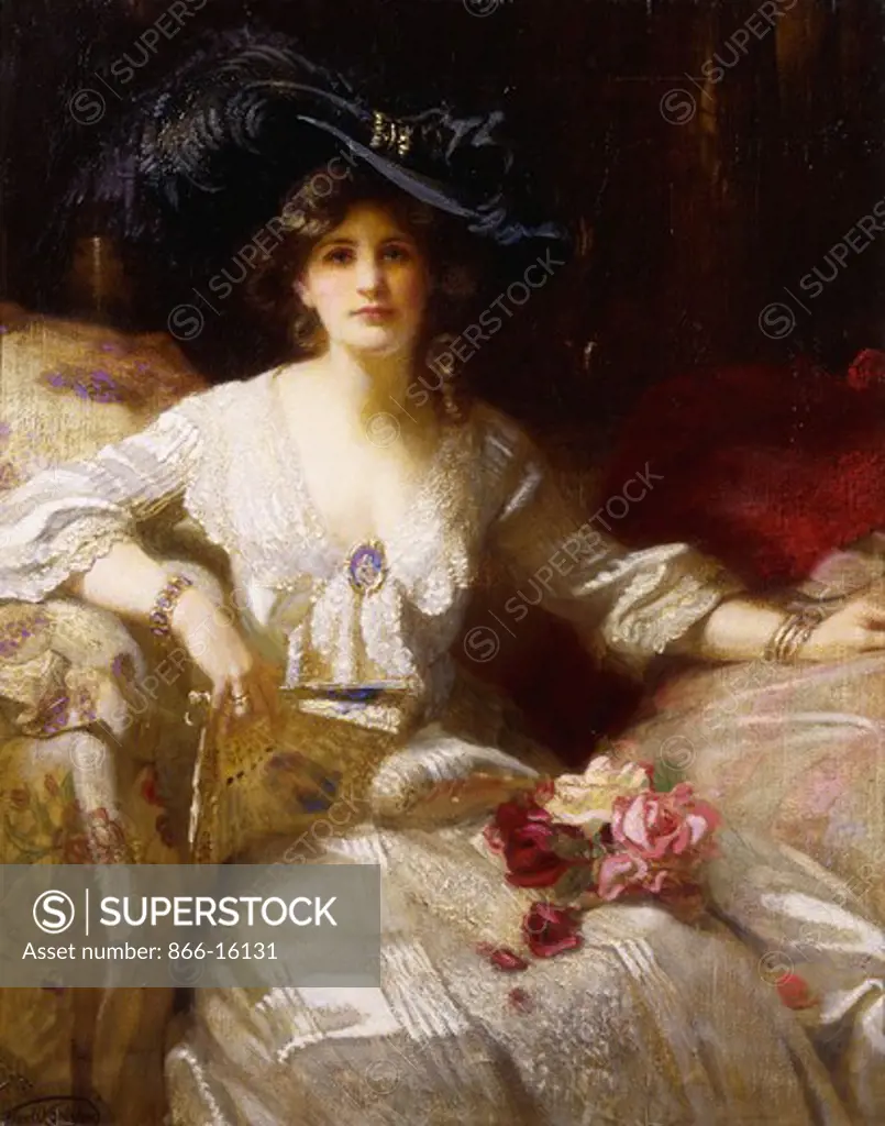 The Fair Lady - The Bridal Dress. Frank O. Salisbury (1874-1962). Oil on canvas. 127 x 101.6cm