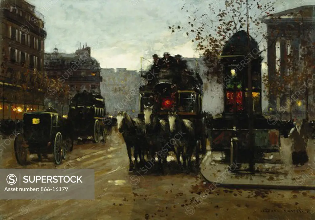 Paris at Night. Edouard Leon Cortes (1882-1969). Oil on canvas. 33 x 46cm.