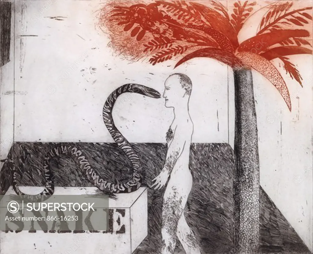 Jungle Boy. David Hockney (b. 1937). Etching with aquatint. Signed and dated 1964. 40 x 49.5cm.