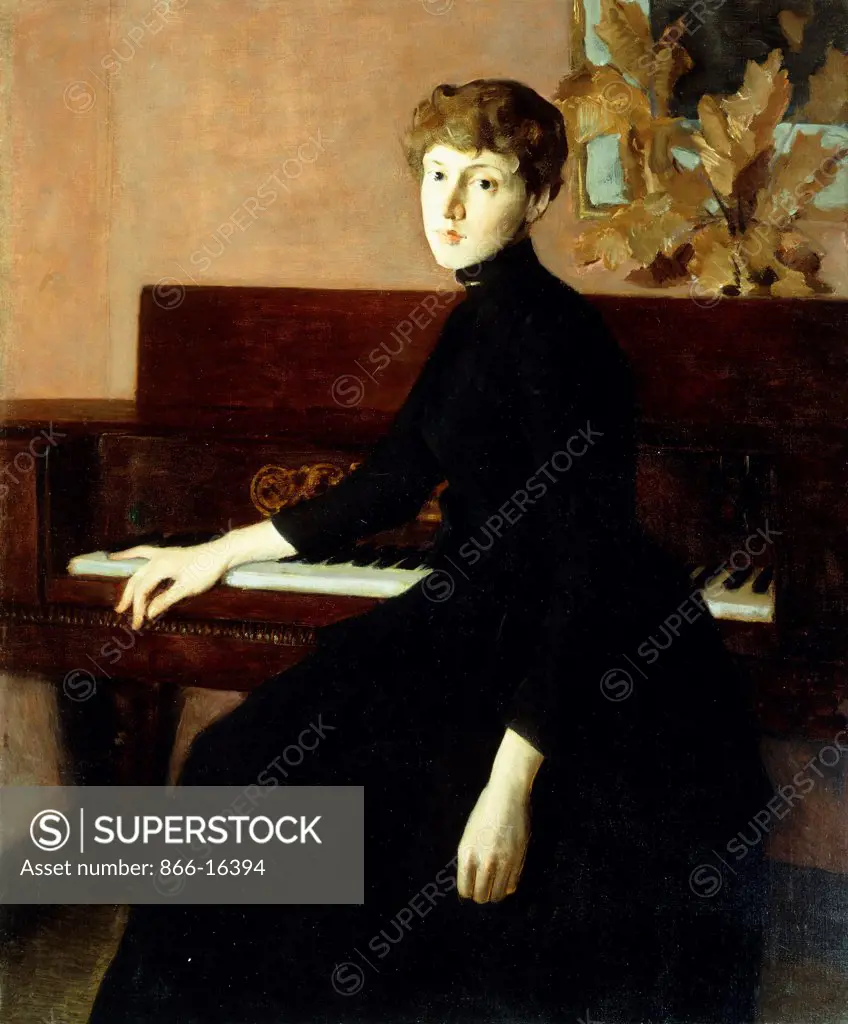 Lady at the Piano. Julian Alden Weir (1852-1919). Oil on canvas. 119.4 x 99.2cm.