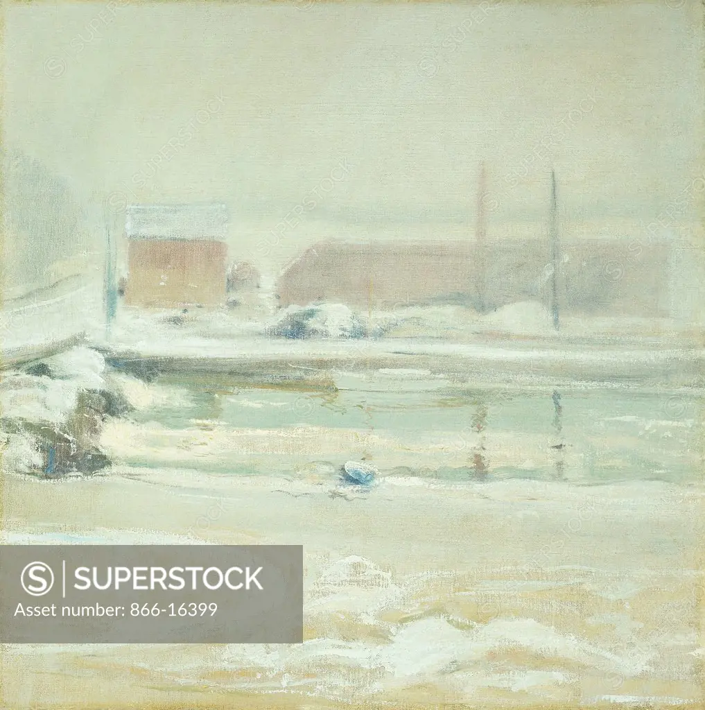 River Scene at Cos Cob. John Henry Twachtman (1853-1902). Oil on canvas. 64.1 x 64.1cm.