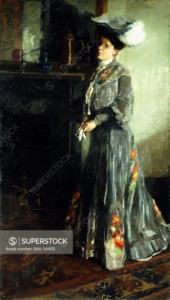 Janet in Grey Dress. Martha Walter (1875-1976). Oil on canvas. 193.7 x 111.1cm.