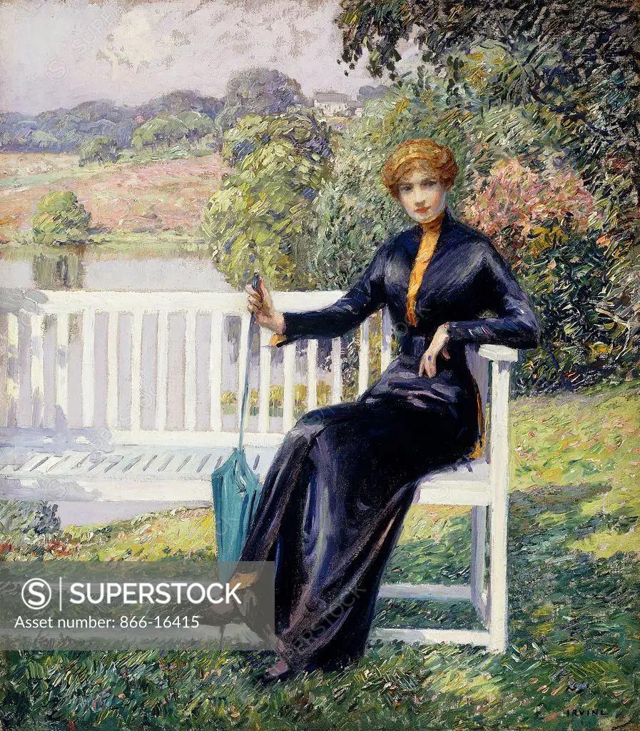 Lois in the Garden. Wilson Henry Irvine (1869-1936). Oil on canvas. 69 x 61cm.