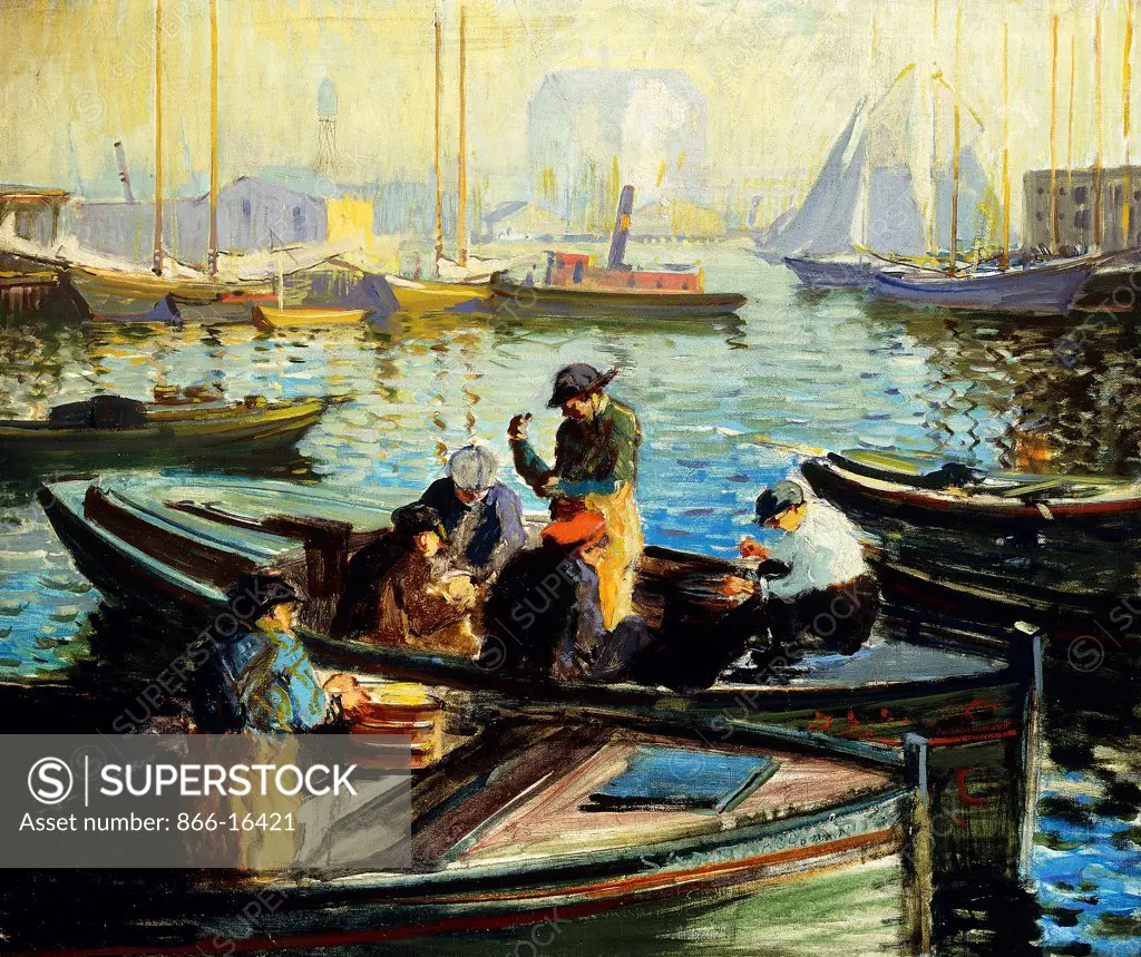 Boston Harbor. Arthur Clifton Goodwin (1866-1929). Oil on canvas. 84.5 x 99.5cm.