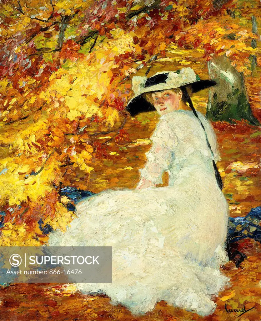 Shades of Autumn. Edward Cucuel (1879-1951). Oil on canvas. 76.8 x 65.3cm.