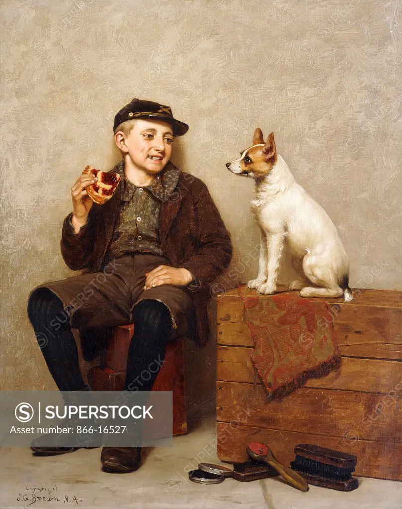 I'll Share With You. John George Brown (1831-1913). Oil on canvas. 63.5 x 50.7cm.