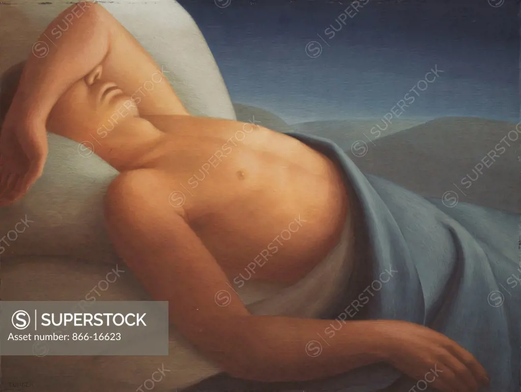 Sleep. George Tooker (b.1920). Egg Tempera on gessoed panel. 45.7 x 61cm.