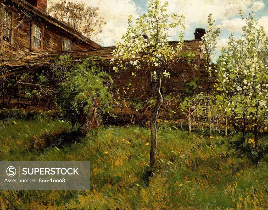 Old House, Dorchester. Frederick Childe Hassam (1859-1935). Oil on canvas. Signed and dated 1884. 40.8 x 51cm.