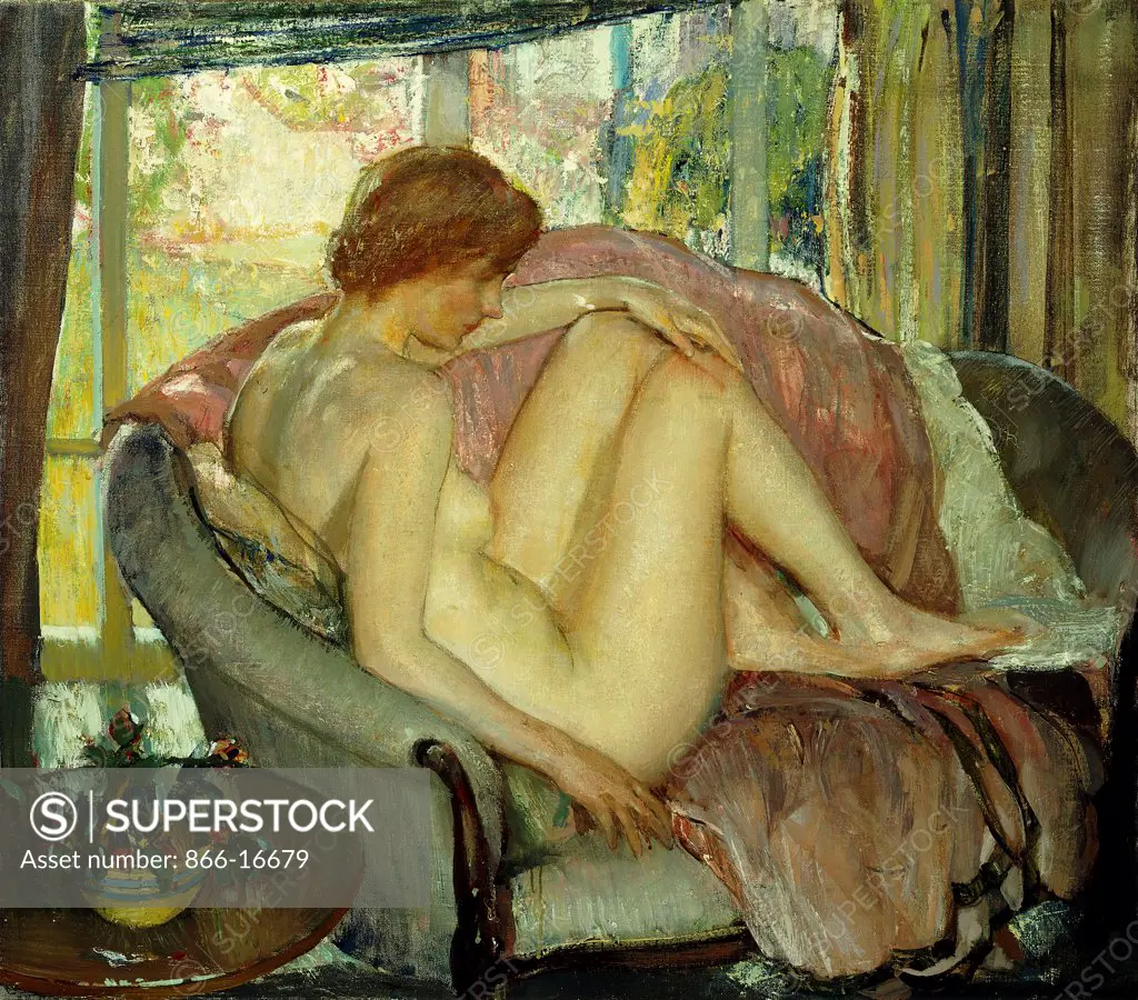 After the Morning Bath. Richard Edward Miller (1875-1943). Oil on canvas. 76.2 x 86.3cm.
