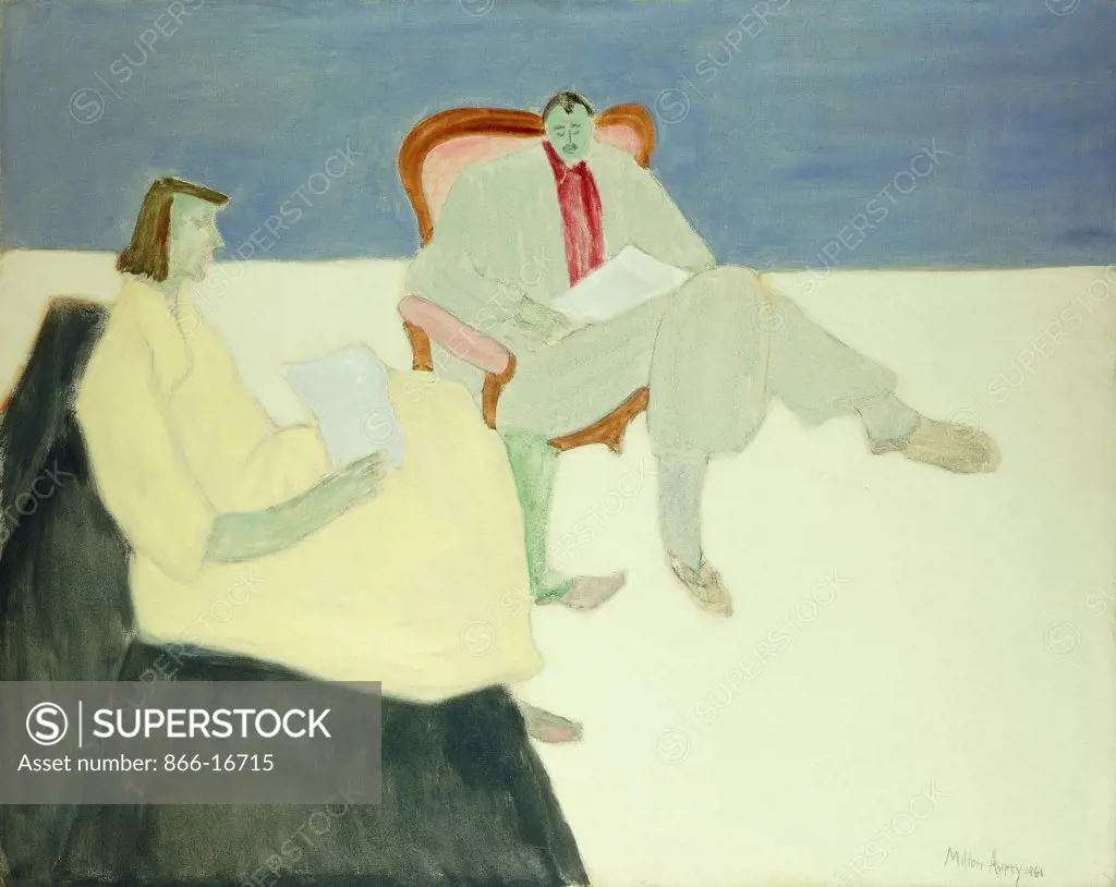 Husband and Wife. Milton Clark Avery (1893-1965). Oil on canvas. Signed and dated 1961. 81.5 x 101.5cm.