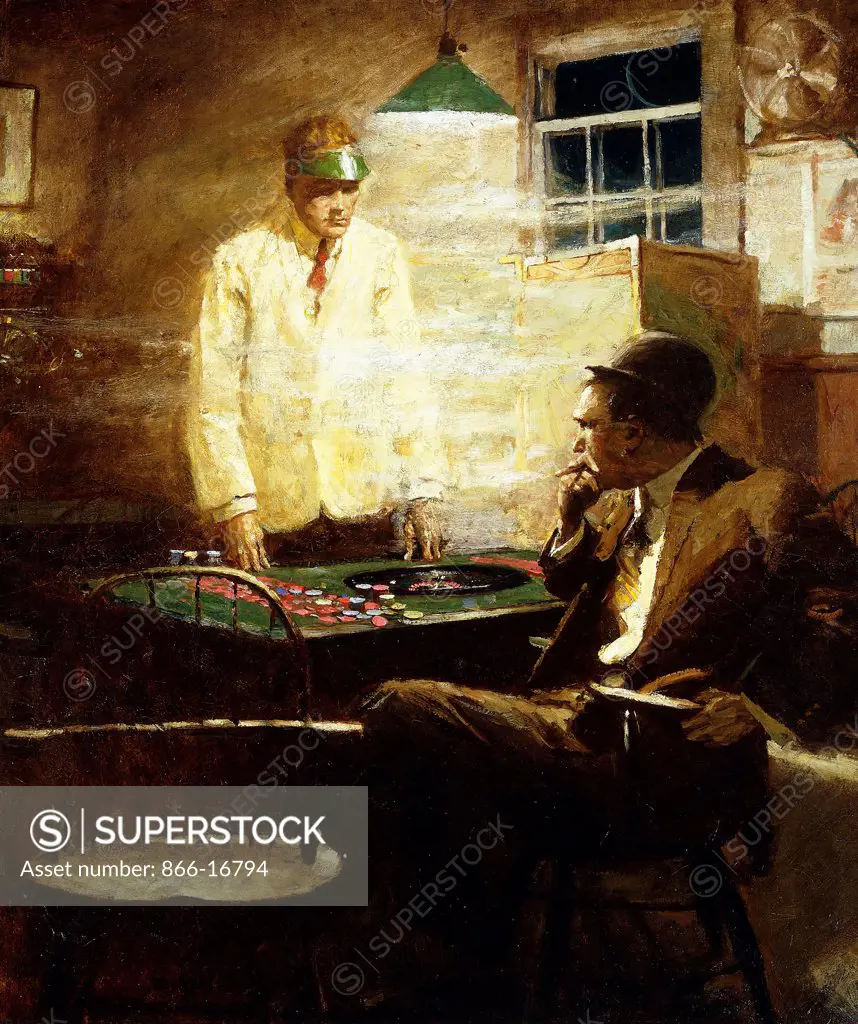 The Gambler. Harvey Hopkins Dunn (b.1879). Oil on canvas. 96.9 x 81.9cm.