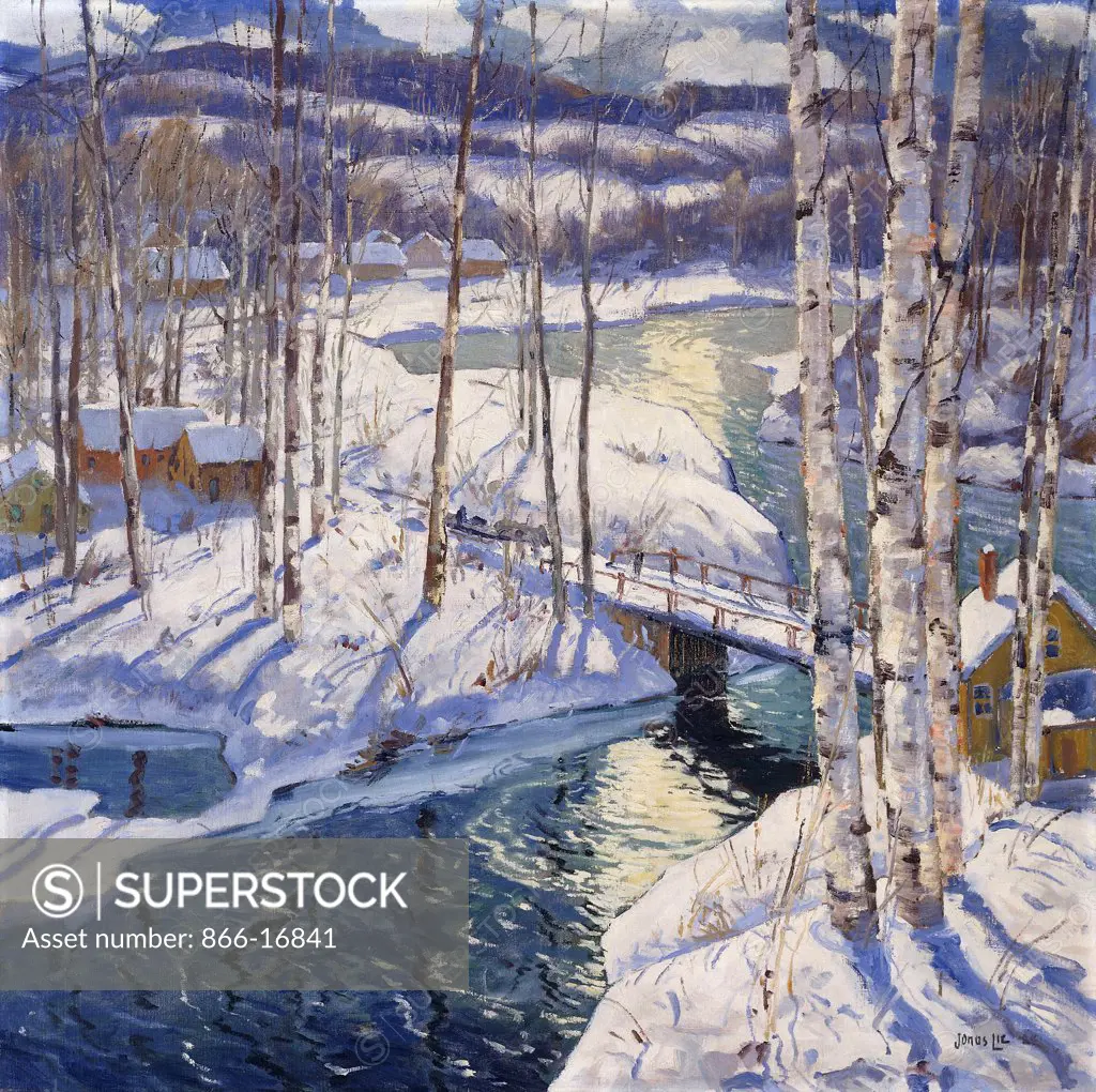 Mountain Stream. Jonas Lie  (1880-1940). Oil on canvas. 127 x 127cm.