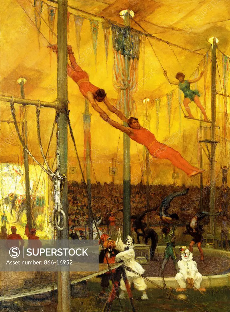 Trapeze Artists. Francis Luis Mora (1874-1940). Oil on canvas. 120 x 89.5cm.