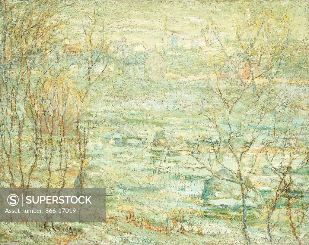 Spring Landscape, Harlem River. Ernest Lawson (1873-1939). Oil on canvas. 51 x 63.5cm.