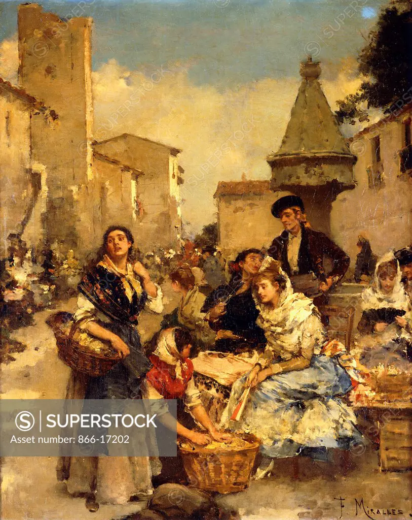 In the Market. Francisco Miralles y Galup (1848-1901). Oil on canvas. 61 x 50.2cm.