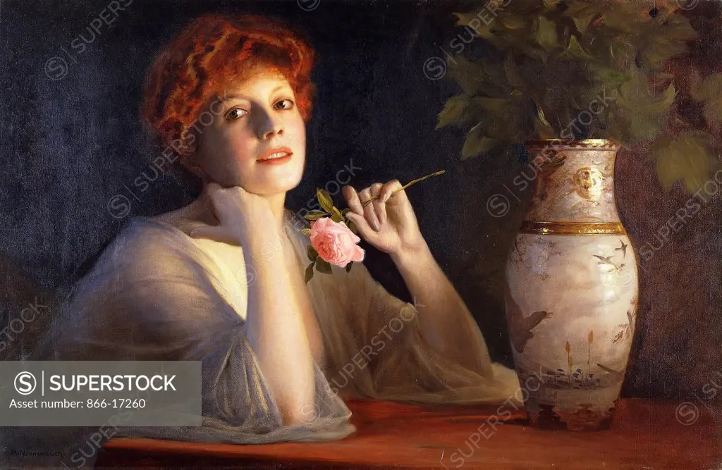 The Fair Rose. Max Nonnenbruch (1857-1922). Oil on canvas. 59 x 90cm.
