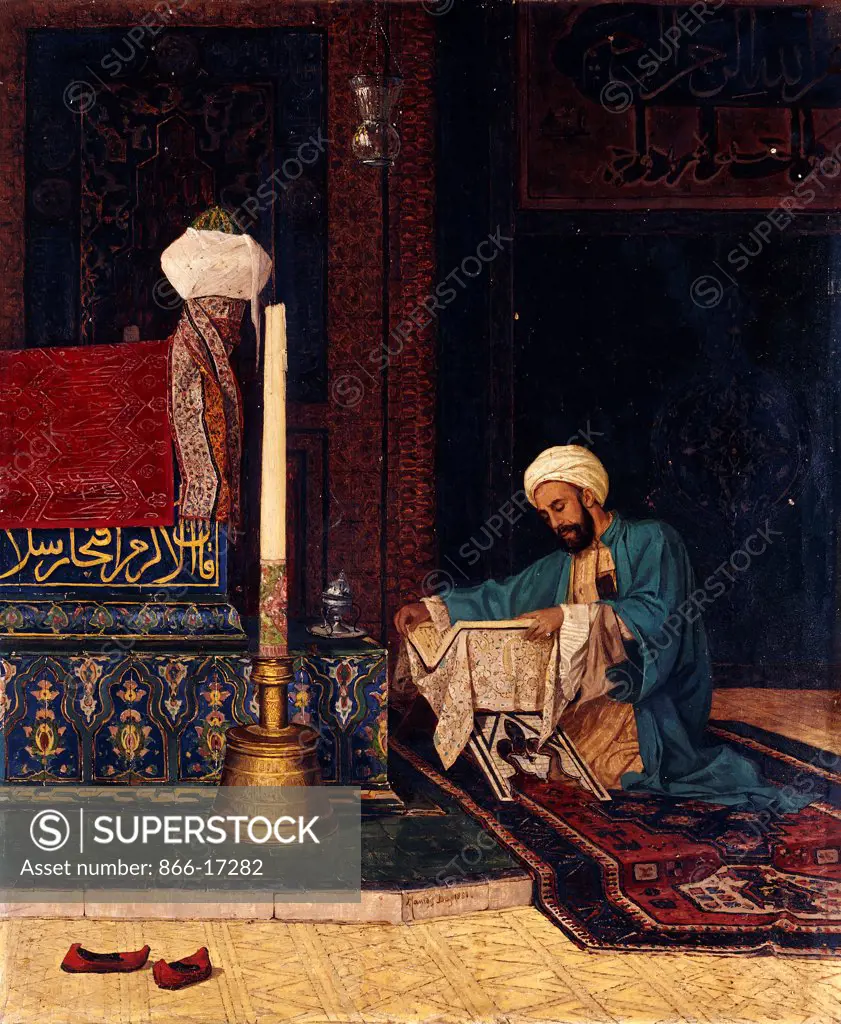 The Tomb of Mehmed I, Yesil Turbe, Bursa. Osman Pacha Zadeh Hamdy-Bey (1842-1910). Oil on canvas. Signed and dated 1881. 61 x 50.8cm.