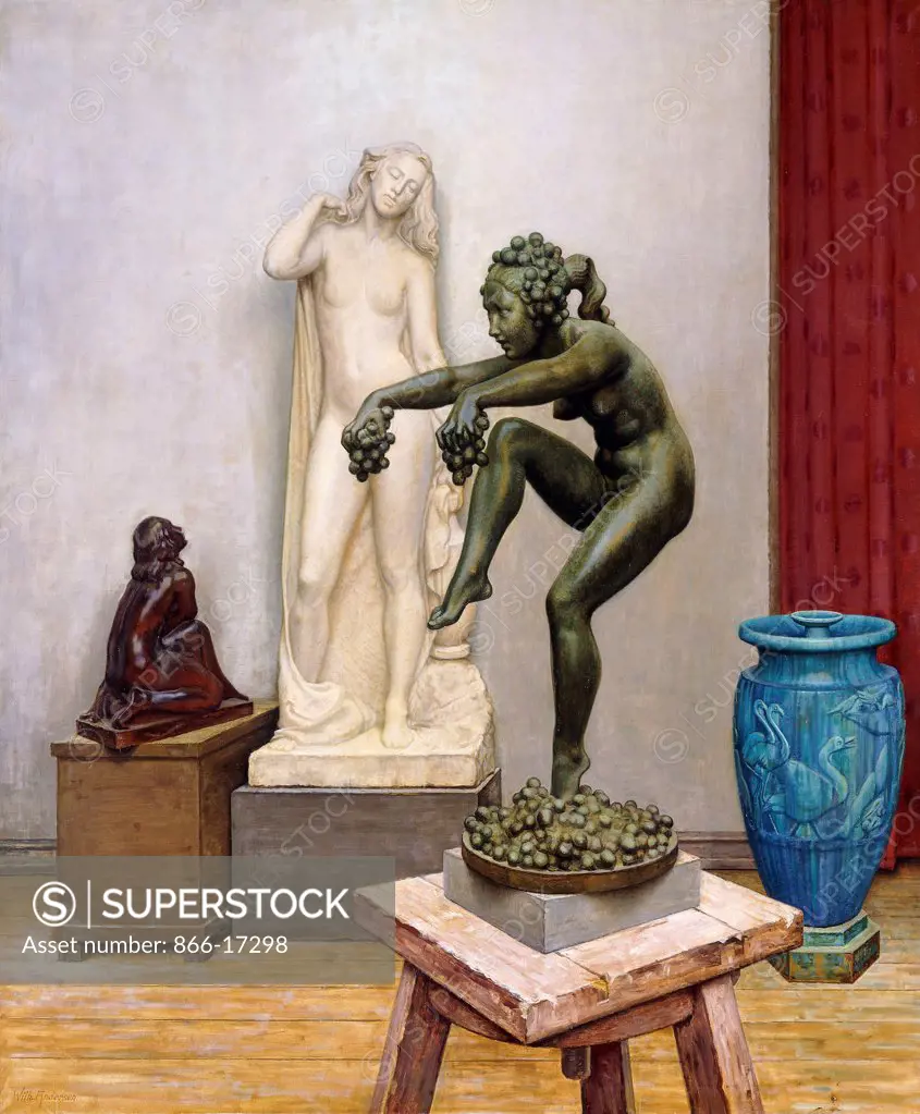 A Sculptor's Studio. Wilhelm Andersen (1867-1945). Oil on canvas. 120.4 x 100.4cm.