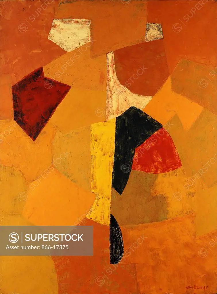 Composition. Serge Poliakoff (1900-1969). Oil on canvas. Painted in 1953. 130 x 96.5cm.