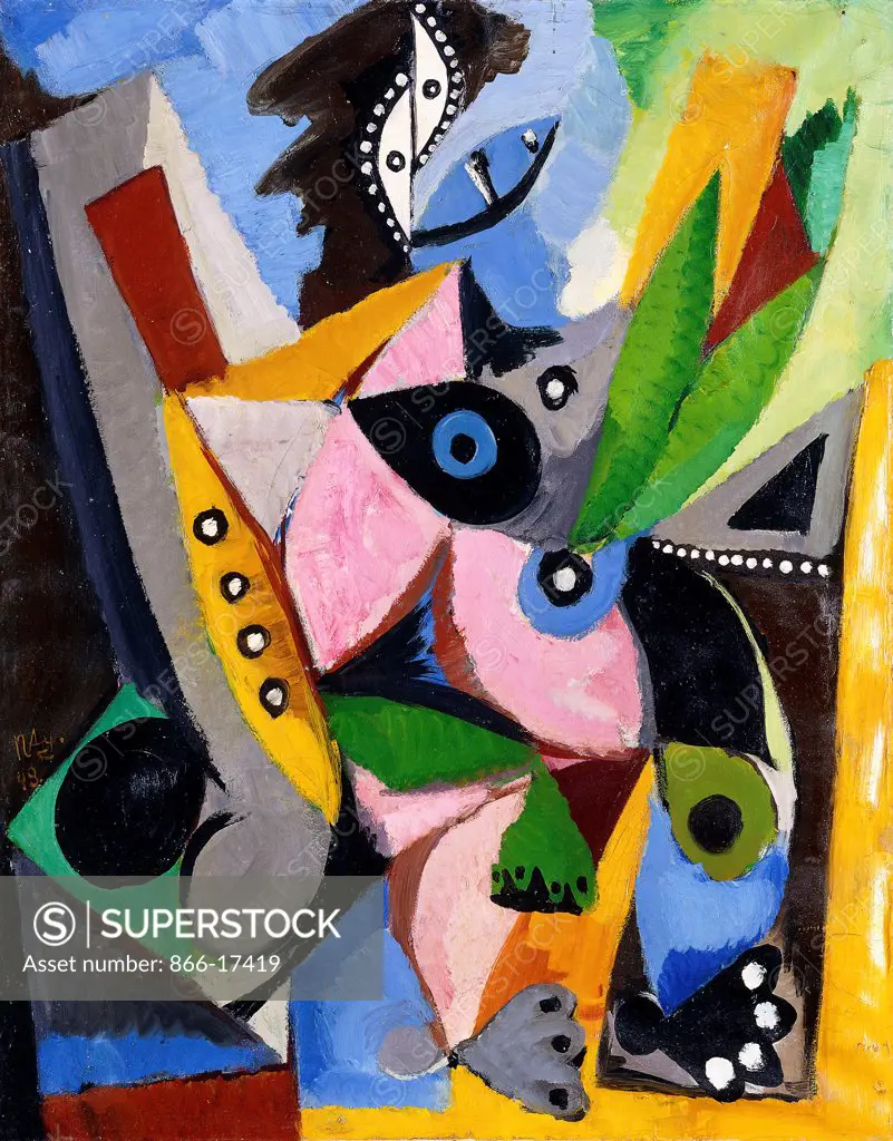 Helena I. Ernst Wilhelm Nay (1902-1968). Oil on canvas. Painted in 1948. 70 x 55cm.