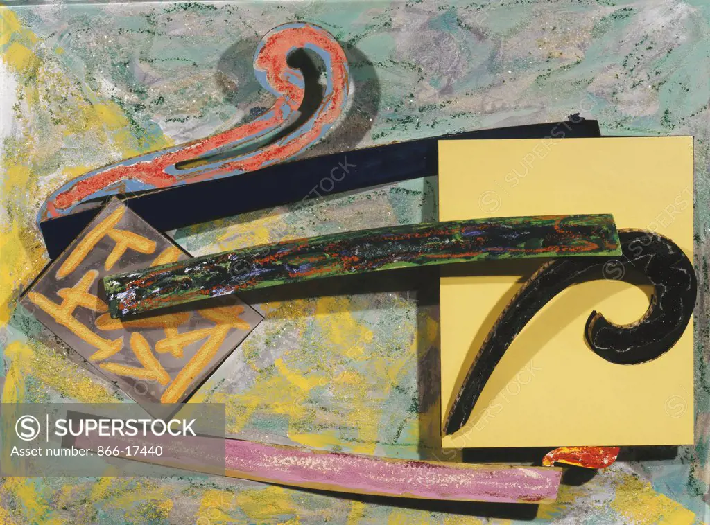 Puerto Rican Blue Pigeon No.8. Frank Stella (b.1936). Mixed media on aluminium. Executed in 1976. 55 x 73cm.