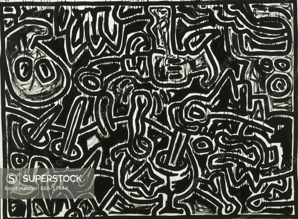 The Assassination. Keith Haring (1958-1990). Acrylic and enamel on canvas. Executed 1988. 183.4 x 244.6cm.