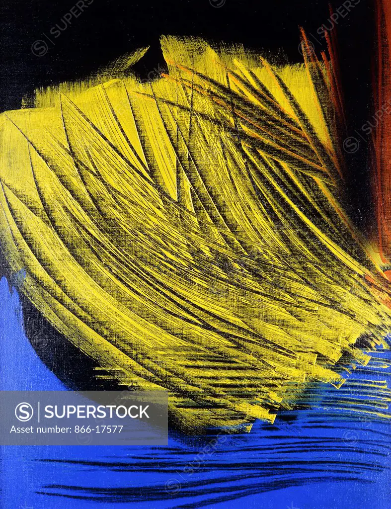 Painting T1971-E10; Peinture T1971-E10. Hans Hartung (1904-1989). Acrylic on canvas. Signed and dated 1971. 73 x 91.5cm.