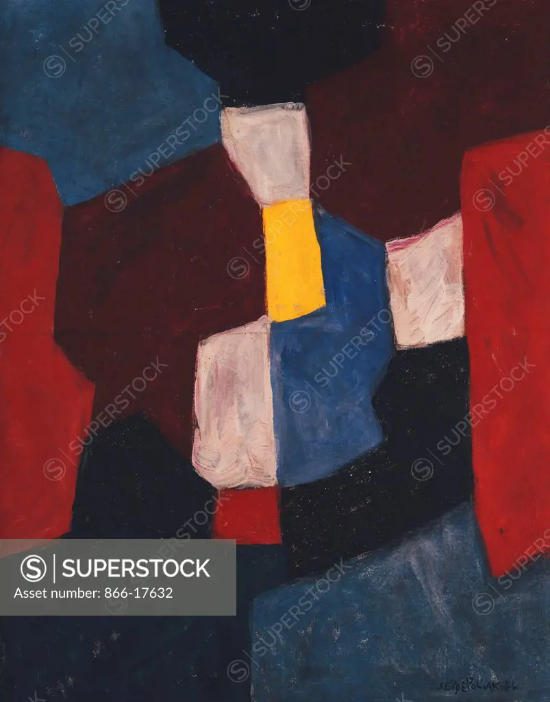 Composition. Serge Poliakoff (1906-1969). oil on canvas. Painted circa 1962-63. 81.3 x 65.4cm.