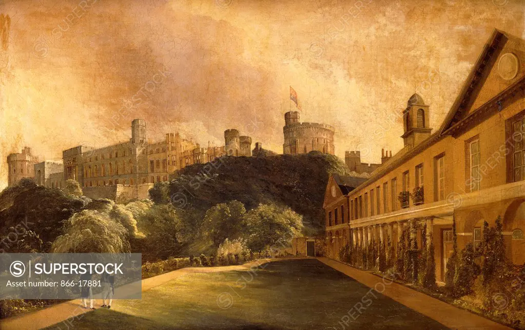 A View of Windsor Castle from Traver's College. Alfred Montague (1832-1883). Oil on canvas. 60.9 x 91.4cm.