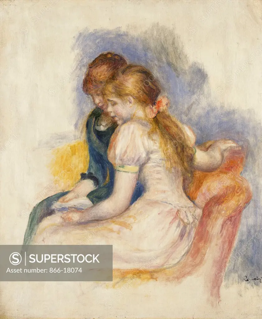The Lecture; La Lecture. Pierre-Auguste Renoir (1841-1919). Oil on canvas. Painted in 1890. 55.8 x 46.3cm.