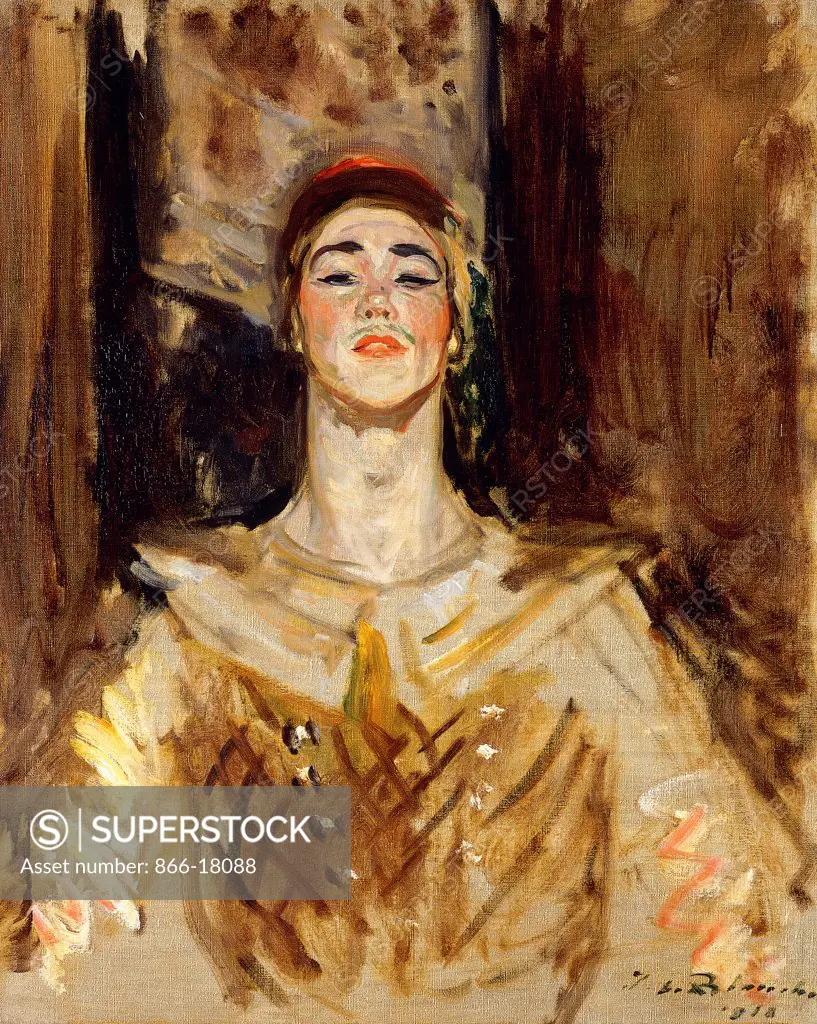 Nijinsky in Les Orientales. Jacques Emile Blanche (1861-1942). Oil on canvas. Signed and dated 1912. 81 x 65cm.