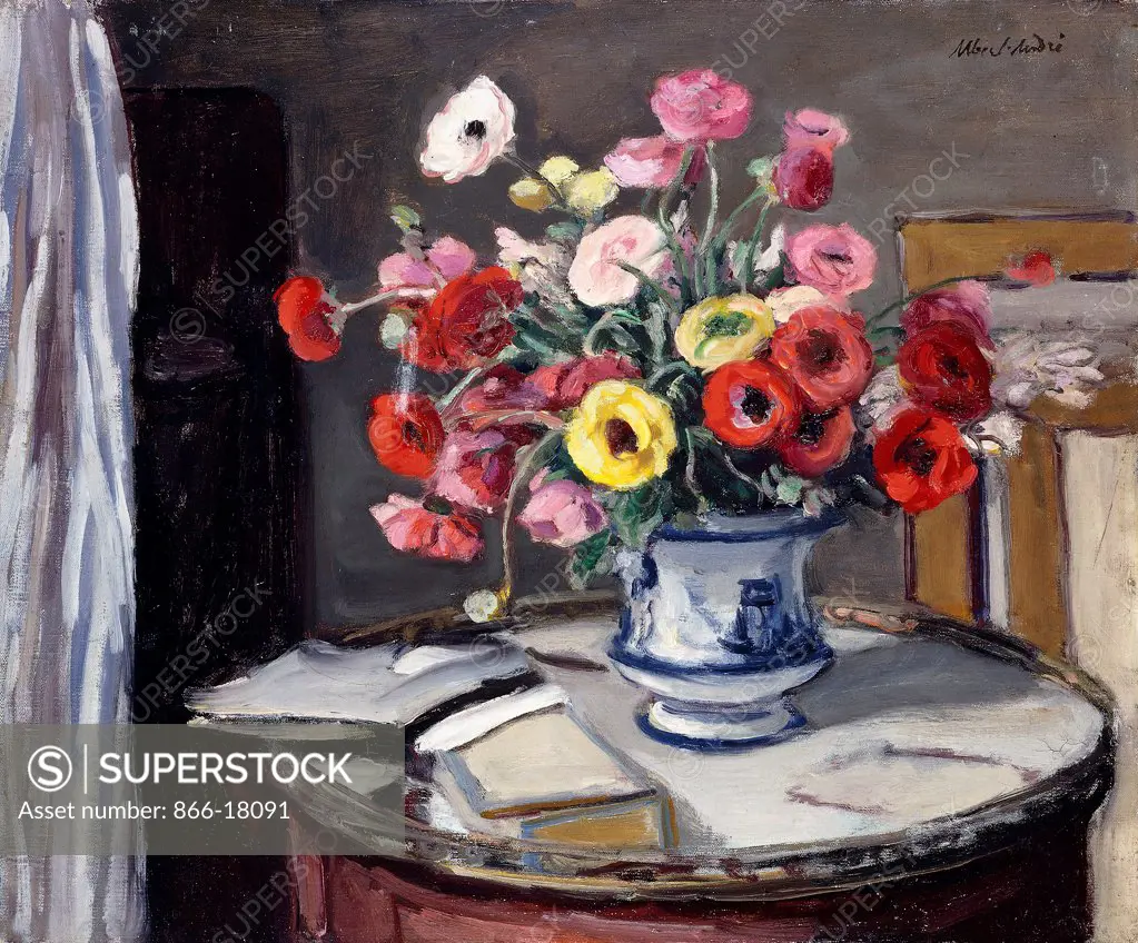 Bouquet of Flowers; Bouquet de Fleurs. Albert Andre (1869-1954). Oil on canvas. 53.9 x 64.7cm.